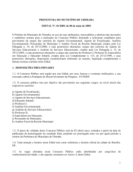 1 PREFEITURA DO MUNICÍPIO DE UBERABA EDITAL Nº