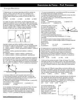 Exerc&iacute;cios de F&iacute;sica - Prof. Panosso