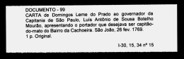 DOCUMENTO - 99 CARTA de Domingos Leme do Prado ao