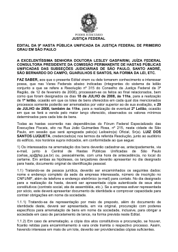 Edital da 9&ordf; Hasta P&uacute;blica