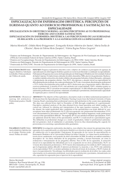 especializa&ccedil;&atilde;o em enfermagem obst&eacute;trica: percep&ccedil;&otilde;es de