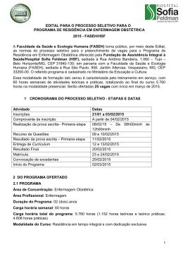 EDITAL DE CONVOCAÇÃO - Hospital Sofia Feldman