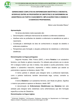 gerenciando conflitos na enfermagem obstétrica e neonatal