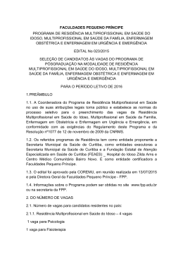 EDITAL SMS 2016 FINAL. - Faculdades Pequeno Príncipe