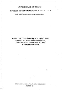que autonomia? - Reposit&oacute;rio Aberto da Universidade do Porto