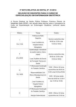 3&ordf; nota relativa ao edital n&ordm;. 01/2014 sele&ccedil;&atilde;o de discentes para o