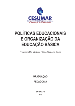 pol&iacute;ticas educacionais e organiza&ccedil;&atilde;o da educa&ccedil;&atilde;o b&aacute;sica