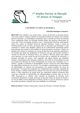 a filosofia na educa&ccedil;&atilde;o b&aacute;sica