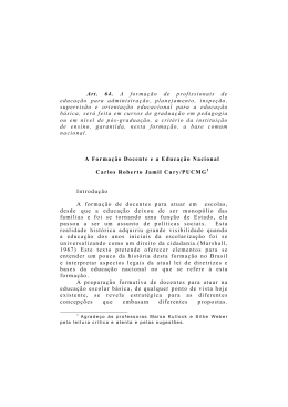 Art. 64. A formação de profissionais de educação para