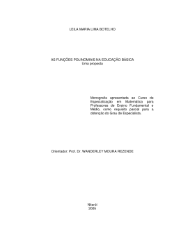 As fun&ccedil;&otilde;es polinomiais na educa&ccedil;&atilde;o b&aacute;sica: uma proposta