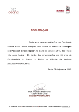 A Caatinga e seu Potencial Biotecnol&oacute;gico