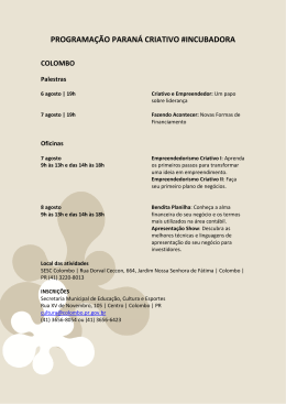 Programa&ccedil;&atilde;o de cada cidade