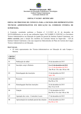 Edital Elei&ccedil;&otilde;es CIS 2015