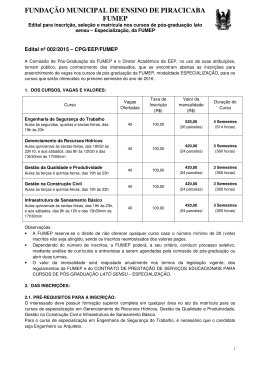 Edital de Inscri&ccedil;&atilde;o