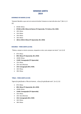 programa&ccedil;&atilde;o semana santa