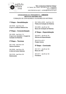 1&ordf; Etapa &ndash; Sensibiliza&ccedil;&atilde;o 2&ordf; Etapa &ndash; Conscientiza&ccedil;&atilde;o
