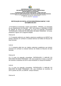 Retifica&ccedil;&atilde;o - Universidade Federal do Amap&aacute;