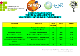 Inicio 10/08/2015 2&deg; M&Oacute;DULO - TURMA DE 2015