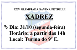 Dia: 31/10 Hor&aacute;rio: a partir das 14h Local: Turma do 9 E.