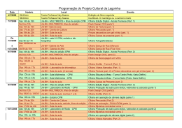 Programa&ccedil;&atilde;o do Projeto Cultural da Lagoinha - Uni-BH