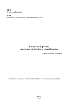 Educa&ccedil;&atilde;o Superior: conceitos, defini&ccedil;&otilde;es e