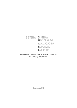 SISTEMA NACIONAL DE AVALIA&Ccedil;&Atilde;O DA EDUCA&Ccedil;&Atilde;O SUPERIOR