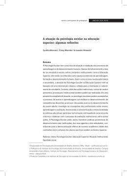 A atuação da psicologia escolar na educação superior: algumas