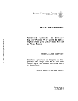 Simone Cazarin de Menezes Assist&ecirc;ncia Estudantil na