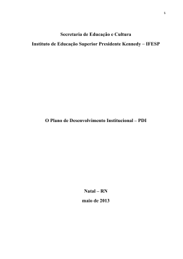 Secretaria de Educação e Cultura Instituto de Educação Superior