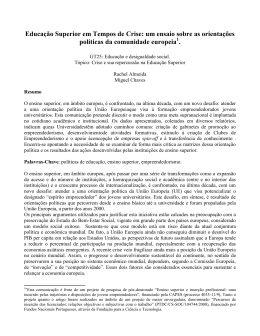 Educação Superior em Tempos de Crise: um ensaio sobre as