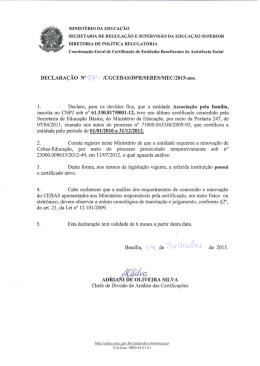 CEBAS – Declaração do Ministério da Educação
