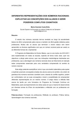 DIFERENTES REPRESENTA&Ccedil;&Otilde;ES DOS N&Uacute;MEROS RACIONAIS