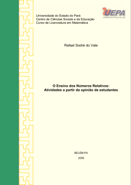 VALE, R.S. A import&acirc;ncia dos n&uacute;meros inteiros