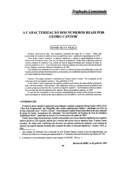 A caracteriza&ccedil;&atilde;o dos n&uacute;meros reais por Georg Cantor