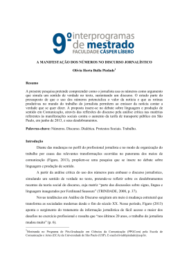 A MANIFESTA&Ccedil;&Atilde;O DOS N&Uacute;MEROS NO DISCURSO