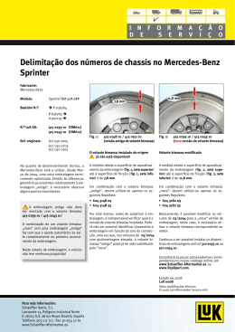 Delimitação dos números de chassis no Mercedes