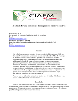 A calculadora na constru&ccedil;&atilde;o das regras dos n&uacute;meros