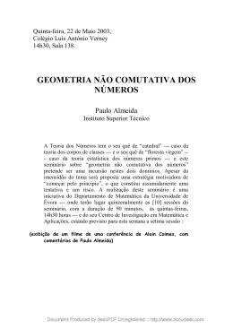 geometria não comutativa dos números - Cima-ue