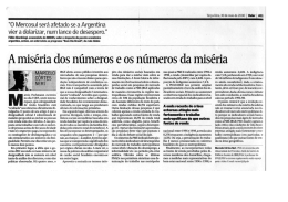 A Miséria dos Números e os Números da Miséria - Valor