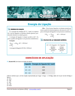 Energia de ligação (Exercícios)