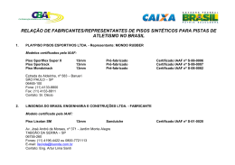 rela&ccedil;&atilde;o de fabricantes/representantes de pisos sint&eacute;ticos