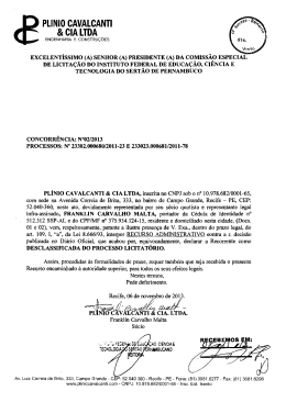 Recurso da Empresa Plínio Cavalcanti - IF Sertão-PE