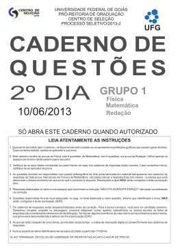2&ordm; DIA GRUPO 1 - Vestibular