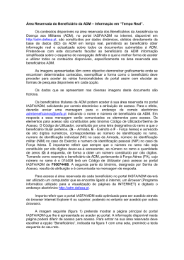 &Aacute;rea Reservada do Benefici&aacute;rio da ADM &ndash; Informa&ccedil;&atilde;o em &ldquo;Tempo