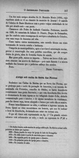 O Asousonoeo Pourueoes 317 Um dos mais antigos alcaides foi D