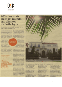 70% dos mais ricos do mundo são clientes Sotheby`s