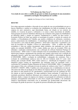 1 &ldquo;O Problema dos Mais Novos&rdquo;: Um estudo de caso sobre o conflito