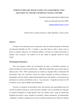 PUBLICO E PRIVADO-PRATICAS EDUCATIVAS DOS ORFAO