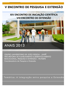 Anais do encontro de pesquisa e extens&atilde;o 2013