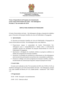 Edital – I Encontro Iniciação Científica
